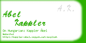 abel kappler business card